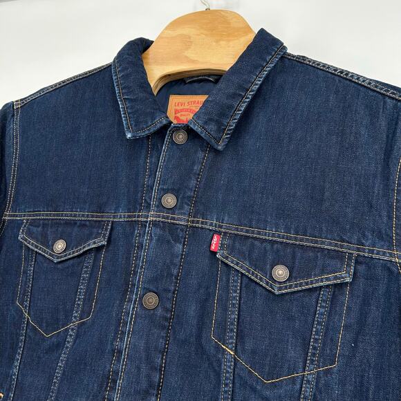 Men's Blue Denim Levi's Goose Down Feathers Jean Jacket XXL Style No. 21493 - Picture 2 of 8